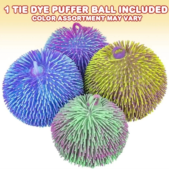 Sensory Fidget Kids Fun Tie-Dye Puffer Squishy Ball - Picture 1 of 1